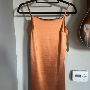 Orange satin dress